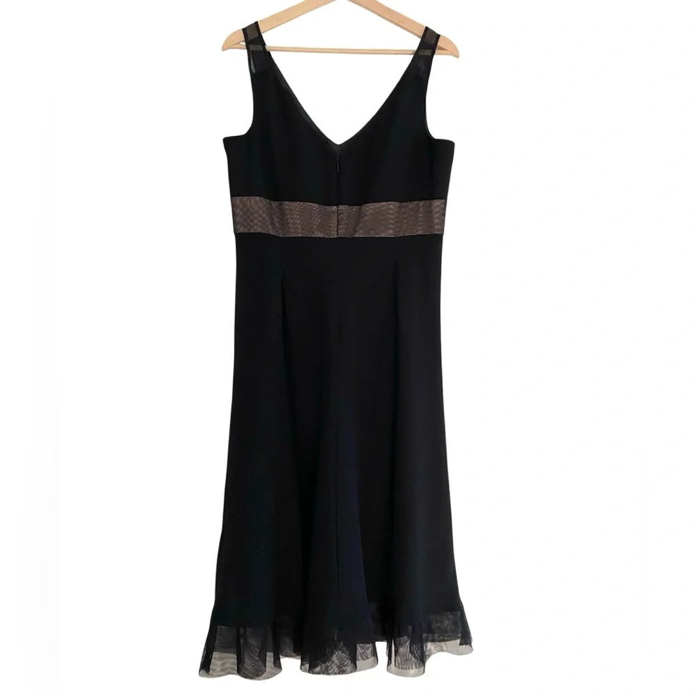Evan Picone Babydoll Dress Black Sheer Mesh Beading Whimsygoth Y2K Dark Fairy 14